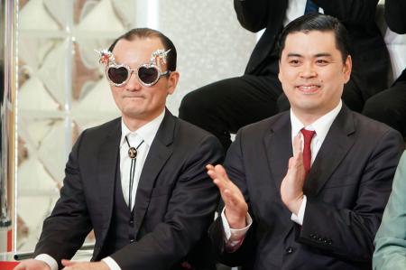 　お笑い賞レース「ダブルインパクト」の決勝に進出した、ななまがりの初瀬悠太（右）と森下直人＝東京都内