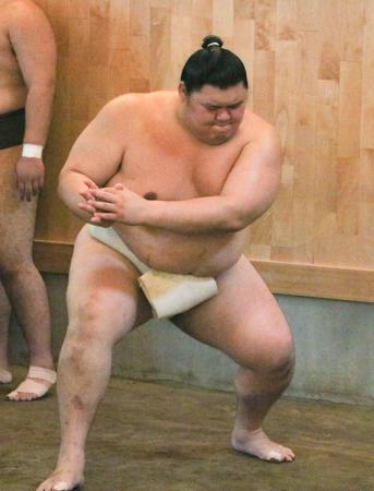 名古屋場所に向けて調整する大の里＝愛知県安城市の二所ノ関部屋