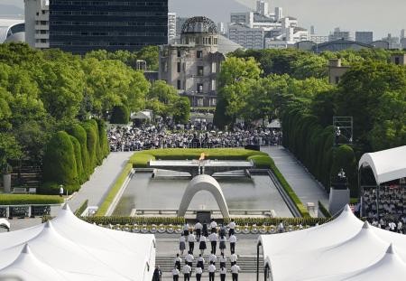 平和記念式典が営まれた広島市の平和記念公園＝２０２５年８月