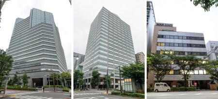 冷凍・冷蔵機器製造大手の３社が入るビル。（左から）富士電機、ＳＤＲＳ、中野冷機