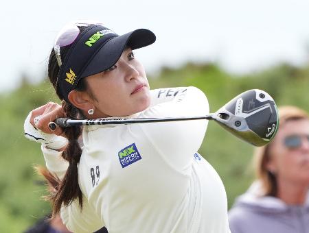 第１ラウンド、２アンダーで５位の原英莉花＝ダンドナルド・リンクス（共同）