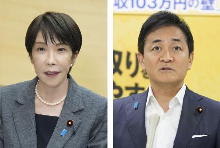 高市早苗首相、国民民主党の玉木雄一郎代表