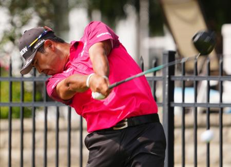 第２ラウンド、通算５アンダーで３２位の松山英樹＝デトロイトＧＣ（共同）