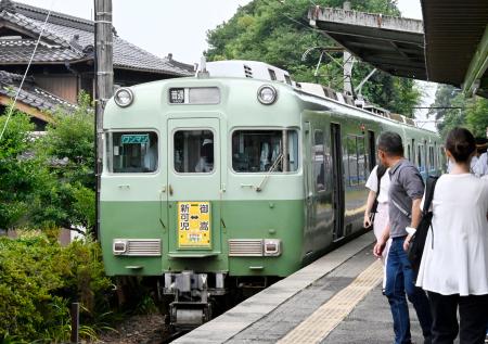 ２０２９年４月に新可児―御嵩間の廃止が正式決定した名鉄広見線＝３日午前、岐阜県御嵩町の御嵩駅