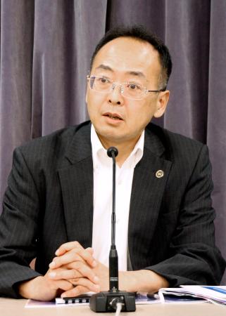 取材に応じる国際民間航空機関（ＩＣＡＯ）の大沼俊之理事会議長＝３日、国交省