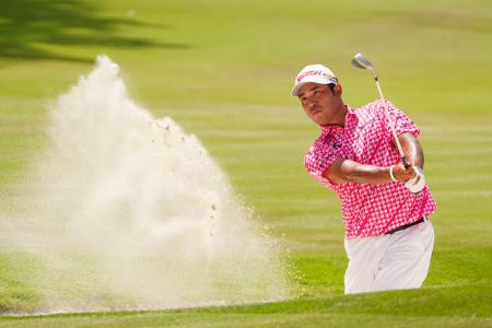 第2ラウンド、通算4アンダーで14位の松山英樹=TPCサウスウインド(共同)