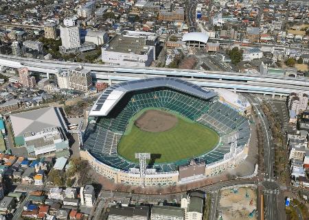 阪神甲子園球場(共同通信社ヘリから)