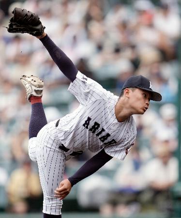 東日本国際大昌平戦に先発した有明・斉藤＝甲子園