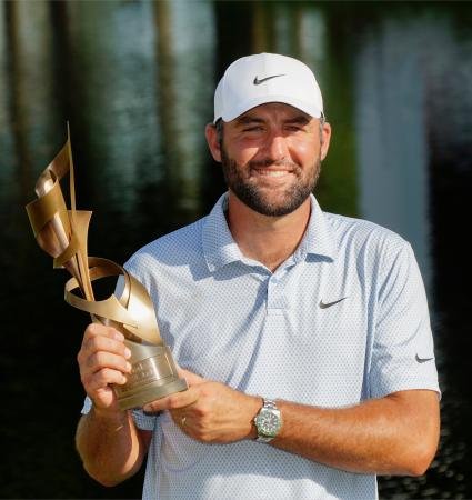 通算17アンダーで優勝したスコッティ・シェフラー=TPCサウスウインド(共同)