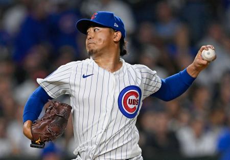 ホワイトソックス戦に先発したカブス・今永。6回3失点で勝敗は付かなかった=シカゴ(共同)