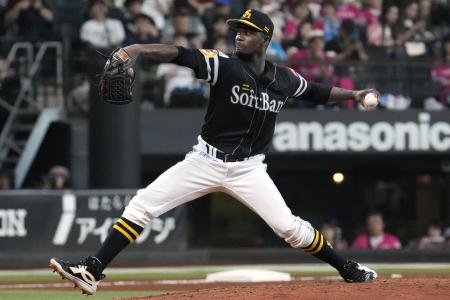 日本ハム戦に先発し、６回１失点で２勝目を挙げたソフトバンクのモイネロ＝エスコンフィールド