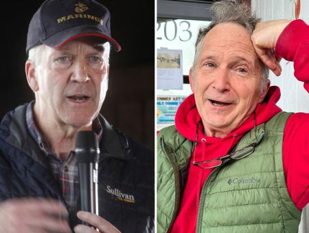 共和党の現職ダン・サリバン氏（左）と新人のダン・サリバン氏（ＡＰ＝共同）