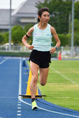 練習する陸上女子の田中希実＝愛知県刈谷市