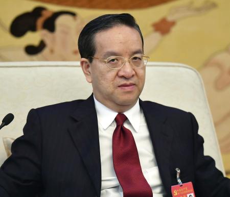中国湖北省の元トップ、蒋超良・元同省党委員会書記＝２０１７年１０月、北京の人民大会堂（共同）