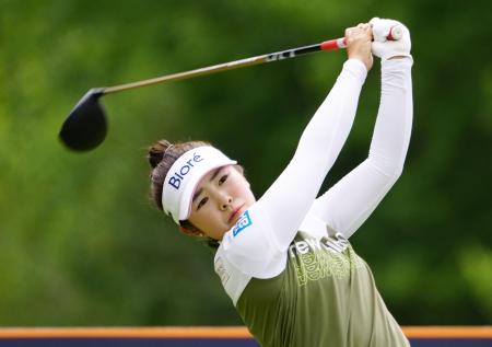 第２ラウンド、通算９アンダーで首位の山下美夢有＝ＴＰＣボストン（共同）