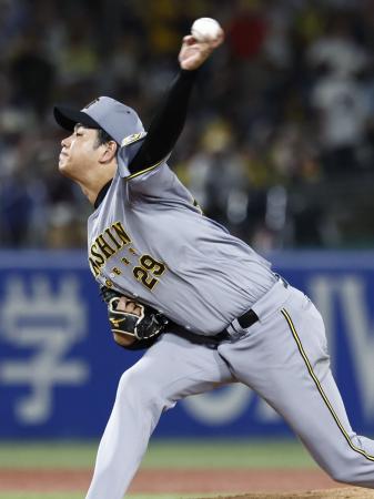 ７回途中２失点と好投した阪神・高橋＝神宮