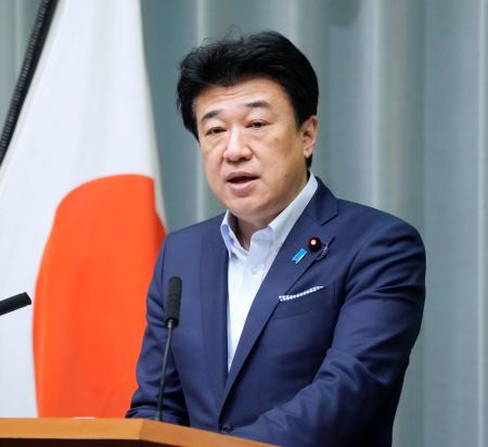 記者会見する木原官房長官＝７日午前、首相官邸