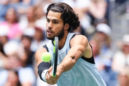男子シングルスで準々決勝進出を決めたカルロス・アルカラス=ニューヨーク(ゲッティ=共同)