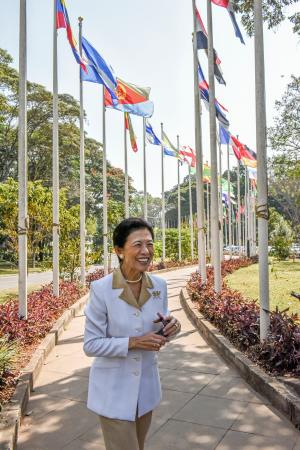 ７日、ケニアの首都ナイロビにある国連の事務所を訪問された高円宮妃久子さま（中野智明撮影・共同）