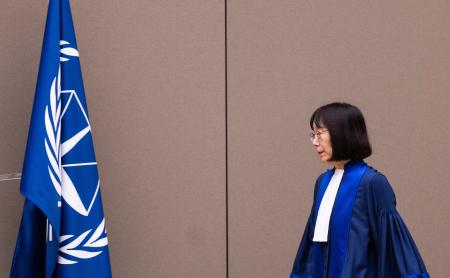 ＩＣＣの赤根智子所長＝２０２４年１１月、オランダ・ハーグ（ＡＰ＝共同）