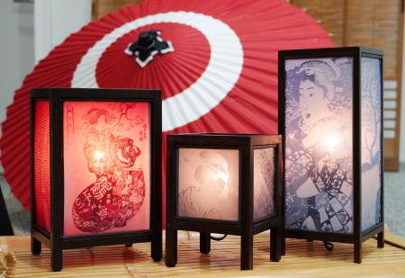 鮮やかな「白色」の材料を印刷する技術を利用して作成したランタン