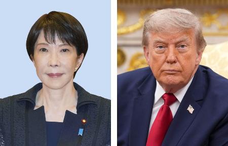 高市早苗首相、トランプ米大統領（ゲッティ＝共同）