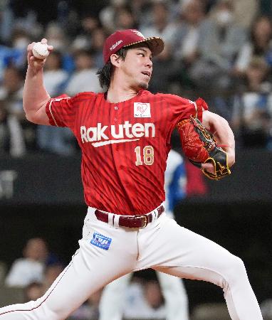 日本ハム戦に先発した楽天・前田健＝エスコンフィールド