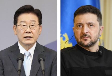 韓国の李在明大統領、ウクライナのゼレンスキー大統領