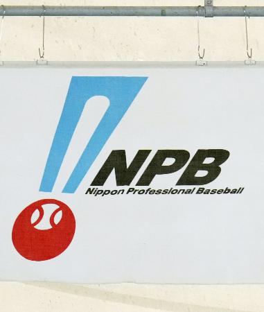 日本野球機構（ＮＰＢ）の旗＝東京ドーム