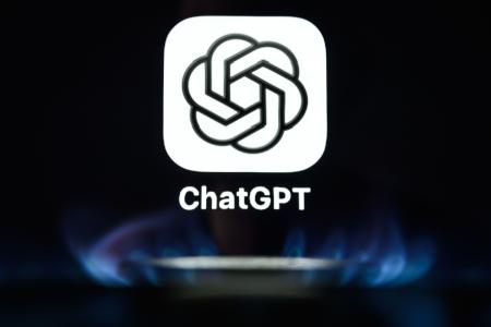 米オープンＡＩのチャットＧＰＴのロゴ（ゲッティ＝共同）