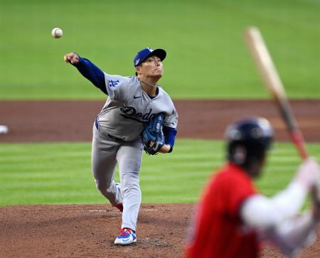 ブレーブス戦に先発したドジャース・山本=アトランタ(共同)