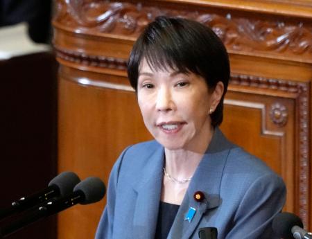 衆院本会議で日本維新の会の金村総務会長の代表質問に答弁する高市首相＝７日午後