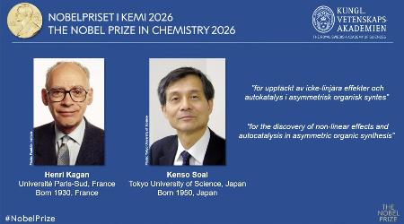 ノーベル化学賞に決まった☆合憲三(そあい・けんそう)氏(右)ら(ノーベル財団のホームページから)