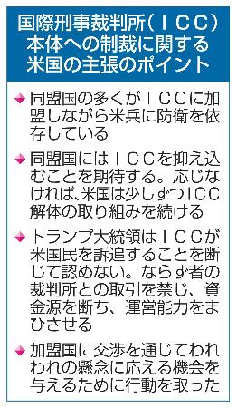 国際刑事裁判所(ICC)本体への制裁に関する米国の主張のポイント