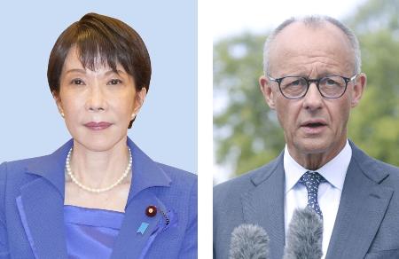 高市早苗首相、ドイツのメルツ首相（ゲッティ＝共同）
