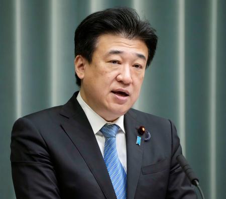 記者会見する木原官房長官＝２０日午前、首相官邸